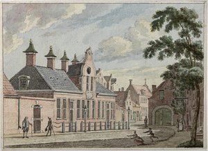 Munnekeholm med Aduardergasthuis i forgrunden og West-Indisch Huis i baggrunden